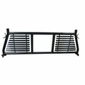 Trailfx Round Tube Louver, With Rear Cab Window Cut Out, Powder Coated, Black, Steel H0003B